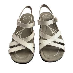 Abeo Laguna Sandals Women's 9 White Strappy Leather Comfort Suede Insole